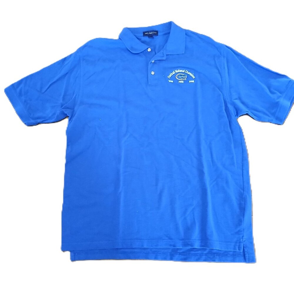 Florida Gators Velocity Polo Shirt Men’s 2XL Blue NCAA College Cotton Shirt